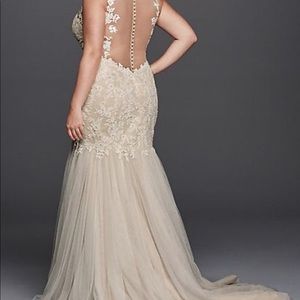 Lace mermaid ivory wedding dress from david bridal